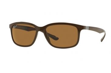Image of Ray-Ban RB4215 Sunglasses 612783-57 - Dark Brown Frame, Polar Brown Lenses