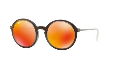 Image of Ray-Ban RB4222 Progressive Prescription Sunglasses RB4222-61676Q-50 - Lens Diameter 50 mm, Frame Color Shot Red Rubber