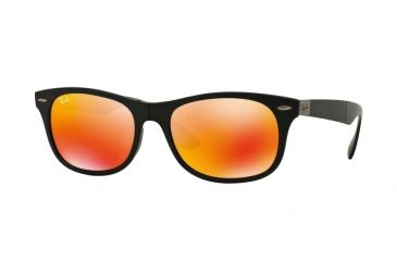 Image of Ray-Ban RB4223 Sunglasses 601S6Q-55 - Matte Black Frame, Brown Mirror Orange Lenses