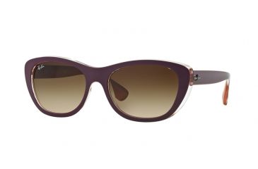 Image of Ray-Ban RB4227 Sunglasses 619213-55 - Top Mat Violet On Orange Frame, Brown Gradient Dark Brown Lenses