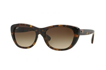 Image of Ray-Ban RB4227 Sunglasses 710/13-55 - Light Havana Frame, Brown Gradient Lenses