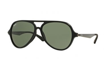 Image of Ray-Ban RB4235F Sunglasses 901S-59 - Matte Black Frame, Green Lenses