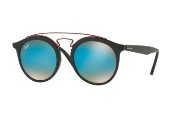 Image of Ray-Ban RB4256 Sunglasses 6252B7-46 - Matte Black Frame, Mirror Gradient Blue Lenses