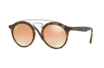 Image of Ray-Ban RB4256 Sunglasses 6267B9-49 - Matte Havana Frame, Mirror Gradient Copper Lenses
