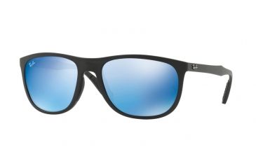 Image of Ray-Ban RB4291 Sunglasses 601S55-58 - Matte Black Frame, Blue Mirror Blue Lenses