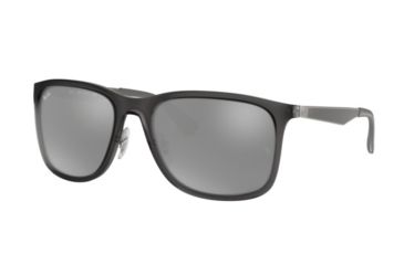 Image of Ray-Ban RB4313 Progressive Prescription Sunglasses, 58mm, Matte Trasparent Grey, RB4313-637988-58-PRO