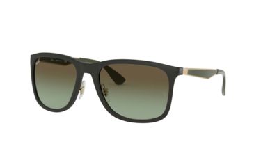 Image of Ray-Ban RB4313 Sunglasses 601SE8-58 - Matte Black Frame, Green Gradient Brown Lenses
