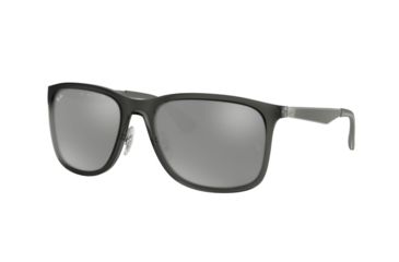 Image of Ray-Ban RB4313 Sunglasses 637988-58 - Matte Trasparent Grey Frame, Grey Mirror Silver Gradient Lenses