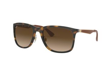 Image of Ray-Ban RB4313 Sunglasses 894/13-58 - Matte Havana Frame, Brown Gradient Dark Brown Lenses