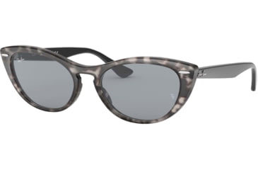 Image of Ray-Ban RB4314N Sunglasses 1250Y5-54 - Womens, Havana Grey Frame, Blue Mir Gold Lenses