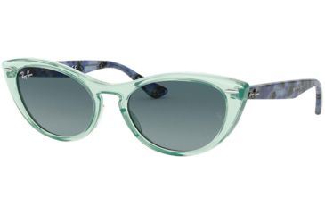 Image of Ray-Ban RB4314N Sunglasses - Womens 12853M-54 - , Blue Gradient Grey Lenses