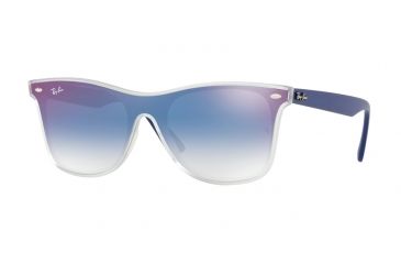Image of Ray-Ban RB4440N Sunglasses 6356X0-41 - Matte Trasparent Frame, Clear Gradient Blue Mirror Red Lenses