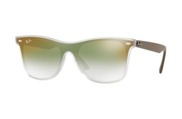 Image of Ray-Ban RB4440N Sunglasses 6358W0-41 - Matte Trasparent Frame, Clear Gradient Green Mirror Re Lenses