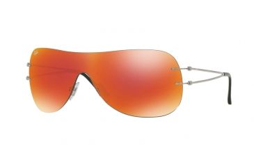 Image of Ray-Ban RB8057 Single Vision Prescription Sunglasses RB8057-159-6Q-34 - Lens Diameter 134 mm, Lens Diameter 34 mm, Frame Color Shiny Grey