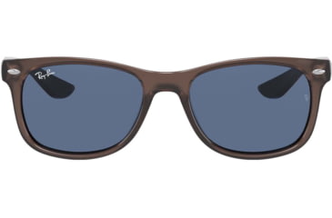 Image of Ray-Ban RJ9052S New Wayfarer Sunglasses - Kids, Transparent Brown, Dark Blue, 48, RJ9052S-707180-48