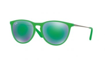 Image of Ray-Ban RJ9060S Single Vision Prescription Sunglasses RJ9060S-70073R-50 - Lens Diameter 50 mm, Frame Color Green Fluo Trasp Rubber