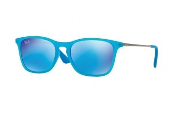 Image of Ray-Ban RJ9061S Progressive Prescription Sunglasses RJ9061S-701155-49 - Lens Diameter 49 mm, Frame Color Azure Fluo Trasparent Rubber