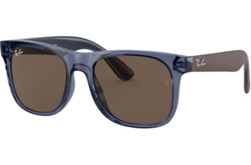 Image of Ray-Ban RJ9069S Sunglasses, Transparent Blue, Dark Brown, 48, RJ9069S-706873-48