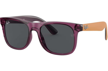 Image of Ray-Ban RJ9069S Sunglasses, Transparent Violet, Dark Grey, 48, RJ9069S-706987-48