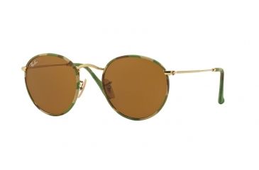 Image of Ray-Ban ROUND METAL M RB3447JM Bifocal Prescription Sunglasses RB3447JM-169-50 - Lens Diameter 50 mm, Frame Color Camouflage Green/Beige