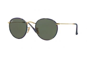 Image of Ray-Ban ROUND METAL M RB3447JM Bifocal Prescription Sunglasses RB3447JM-172-50 - Lens Diameter 50 mm, Frame Color Camoflage Violet/Blue