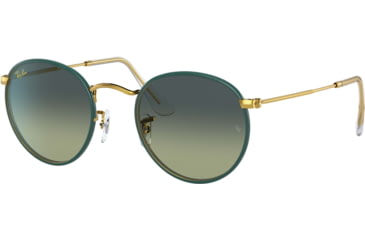 Image of Ray-Ban ROUND METAL M RB3447JM Sunglasses 9196BH-50 - , vintage green gradient blue Lenses