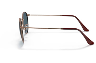 Image of Ray-Ban Round Metal Sunglasses - Men's, Antique Copper Frame, Blue 53 mm Lenses, RB3447-9230R5-53