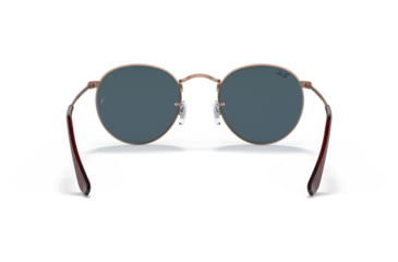 Image of Ray-Ban Round Metal Sunglasses - Men's, Antique Copper Frame, Blue 53 mm Lenses, RB3447-9230R5-53