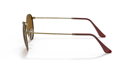 Image of Ray-Ban Round Metal Sunglasses - Men's, Antique Gold Frame, Brown 53 mm Lenses, RB3447-922833-53