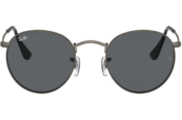 Image of Ray-Ban Round Metal Sunglasses - Men's, Antique Gunmetal Frame, Dark Grey 53 mm Lenses, RB3447-9229B1-53