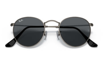 Image of Ray-Ban Round Metal Sunglasses - Men's, Antique Gunmetal Frame, Dark Grey 53 mm Lenses, RB3447-9229B1-53