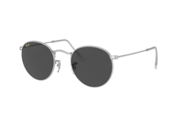 Image of Ray-Ban Round Metal Sunglasses - Men's, Gold Frame, Dark Grey 50 mm Lenses, RB3447-9198B1-50