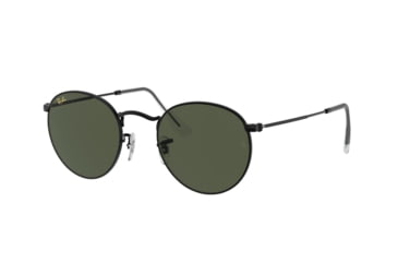 Image of Ray-Ban Round Metal Sunglasses - Men's, Gold Frame, G-15 Green 53 mm Lenses, RB3447-919931-53