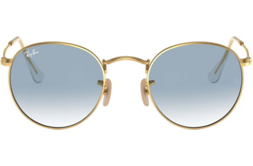 Image of Ray-Ban ROUND METAL RB3447N Sunglasses 001/3F-50 - Arista Frame, Crystal White Grad. Blue Lenses