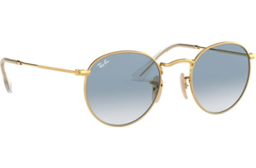Image of Ray-Ban ROUND METAL RB3447N Sunglasses 001/3F-50 - Arista Frame, Crystal White Grad. Blue Lenses