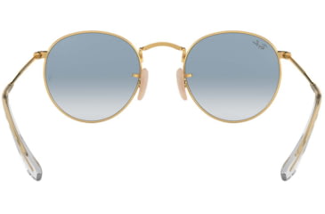 Image of Ray-Ban ROUND METAL RB3447N Sunglasses 001/3F-50 - Arista Frame, Crystal White Grad. Blue Lenses