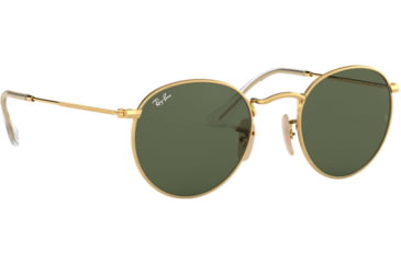 Image of Ray-Ban ROUND METAL RB3447N Sunglasses 001-53 - Arista Frame, Crystal Green Lenses