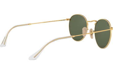 Image of Ray-Ban ROUND METAL RB3447N Sunglasses 001-53 - Arista Frame, Crystal Green Lenses