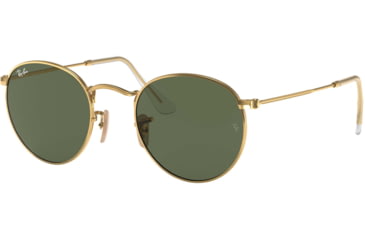 Image of Ray-Ban ROUND METAL RB3447N Sunglasses 001-53 - Arista Frame, Crystal Green Lenses