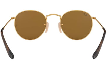 Image of Ray-Ban ROUND METAL RB3447N Sunglasses 001/Z2-50 - Shiny Gold Frame, Copper Flash Lenses