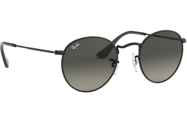 Image of Ray-Ban ROUND METAL RB3447N Sunglasses 002/71-50 - Black Frame, Gray Green Lenses
