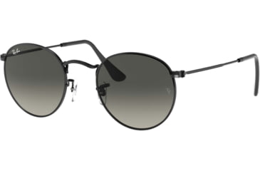 Image of Ray-Ban ROUND METAL RB3447N Sunglasses 002/71-50 - Black Frame, Gray Green Lenses