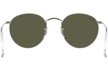 Image of Ray-Ban Round Metal Sunglasses - Men's, Silver Frame, Light Green Mirror Silver 50 mm Lenses, RB3447-019-30-50