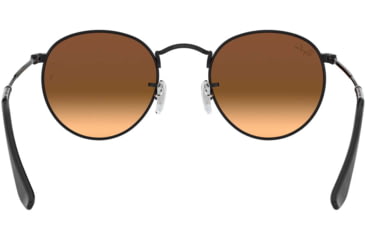 Image of Ray-Ban Round Metal Sunglasses - Mens, Shiny Black Frame, Mirror Gradient Blue 50 mm Lenses, RB3447-002-4O-50