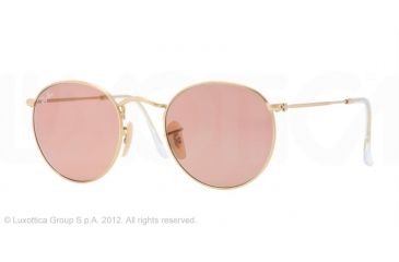 Image of Ray-Ban Round Metal Sunglasses - Men's, Arista Frame, Crystal Red 50 mm Lenses, RB3447-001-4B-50