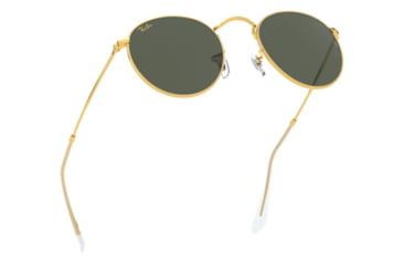 Image of Ray-Ban Round Metal Sunglasses - Men's, Gold Frame, Green 50 mm Lenses, RB3447-919631-50