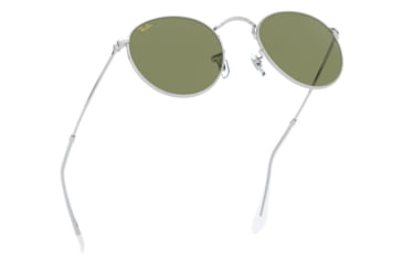 Image of Ray-Ban Round Metal Sunglasses - Men's, Silver Frame, Green Bottle 50 mm Lenses, RB3447-91984E-50