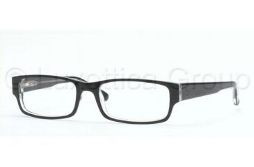 Image of Ray-Ban RX5069 SV Prescription Eyeglasses - Top Black On Transparent Frame / 51 mm Prescription Lenses, 2034-5117
