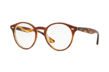 Image of Ray-Ban RX2180V Eyeglass Frames 5677-49 - Top Brown Havana/horn Beige Frame