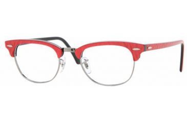 Image of Ray-Ban RX5154 Progressive Eyeglasses - Top Red On Black Demo Lens Frame / 49 mm Prescription Lenses, 2373-4921